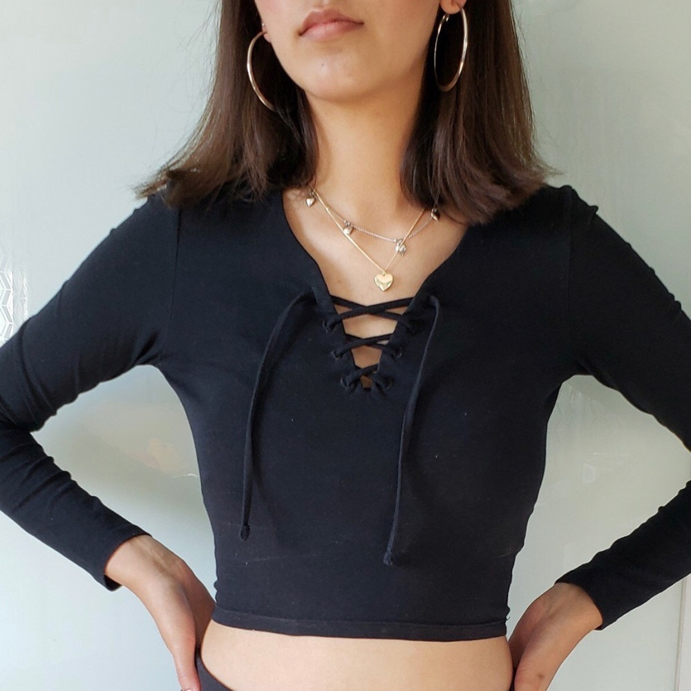 black long sleeve shirt from top shop
